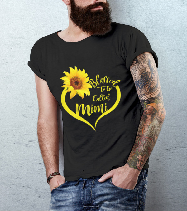 Blessed To Be Called Mimi Sunflower Heart T-Shirt