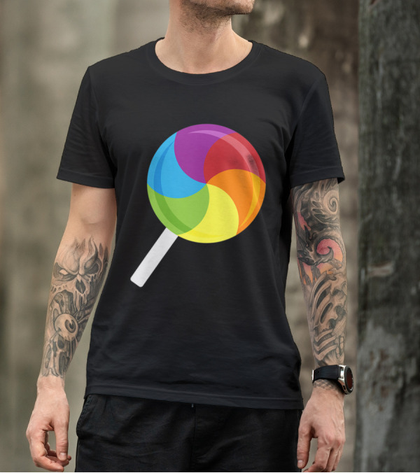 Candyland Rainbow Lollipop Colorful Swirl T-Shirt