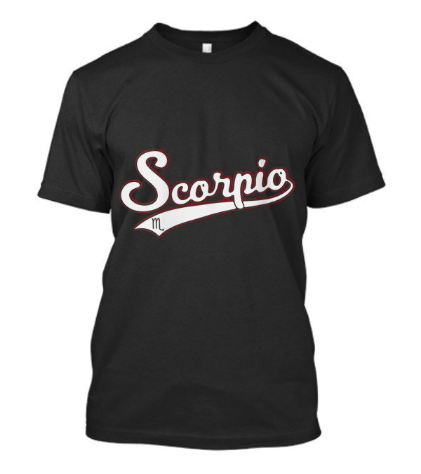Scorpio Vintage Astrology November Baseball Script T-Shirt