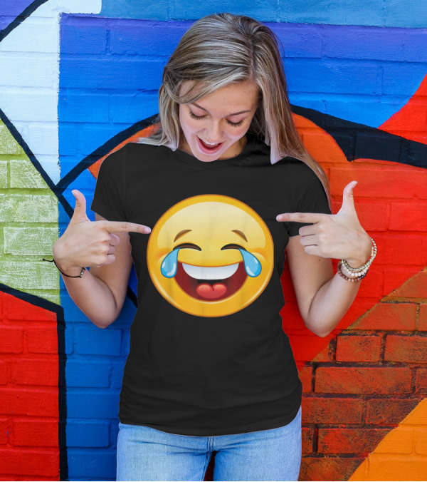 Laughing Crying Tears Emoji Emoticon T-Shirt