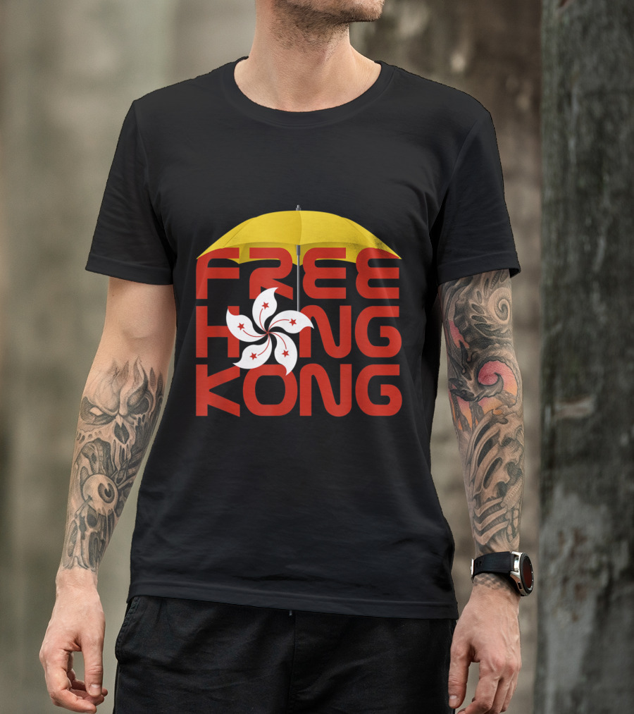 Free Hong Kong Protest Flag Yellow Umbrella T-Shirt
