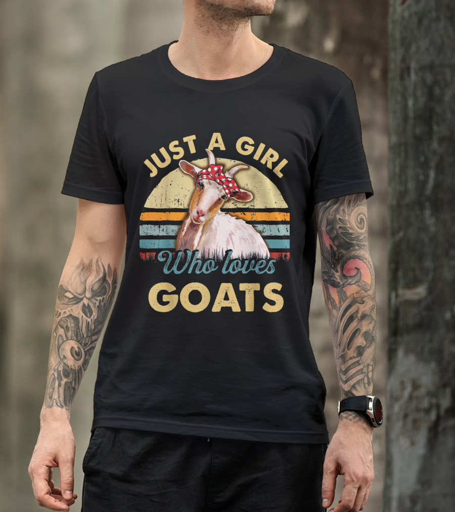 Just A Girl Who Loves Goats Vintage Goats T-Shirt