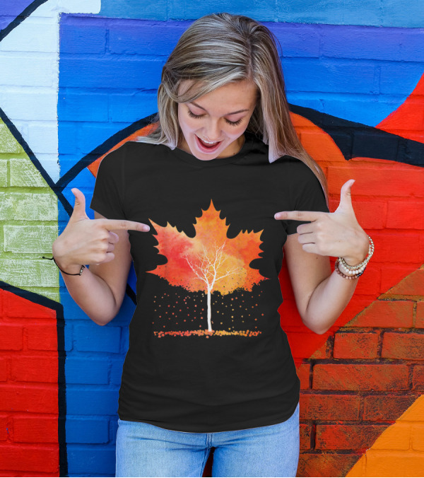 Maple Leaf Autumn Fall Leaves Maple Leaf Lover Tree T-Shirt