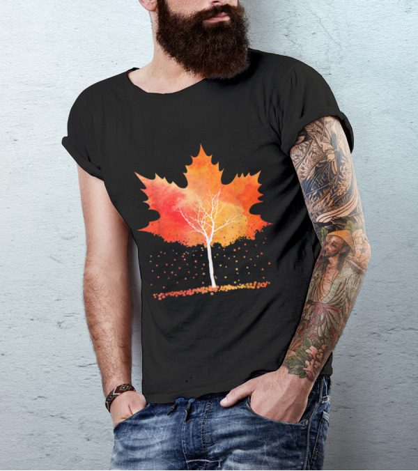 Maple Leaf Autumn Fall Leaves Maple Leaf Lover Tree T-Shirt
