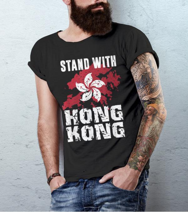 Stand With Hong Kong Free Hong Kong Flag Pro Democracy T-Shirt