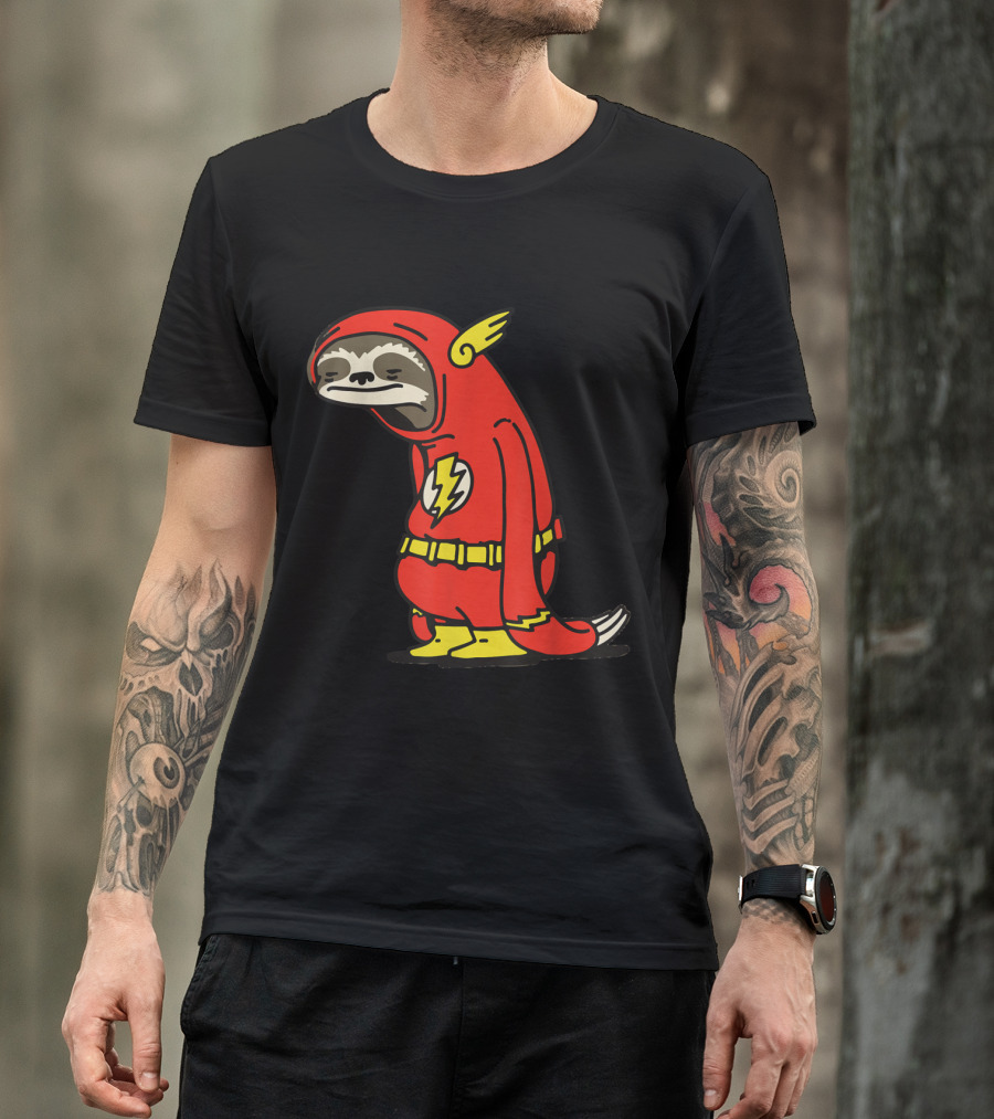 Funny Flash Sloth Superhero Costume Perfect For Holidays T-Shirt