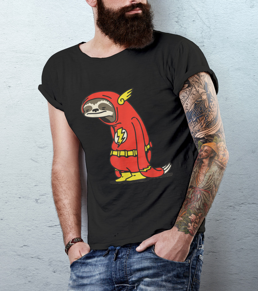 Funny Flash Sloth Superhero Costume Perfect For Holidays T-Shirt