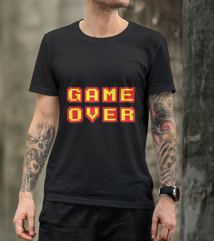 Game Over Vintage Video Games Arcade Gaming Pixel T-Shirt