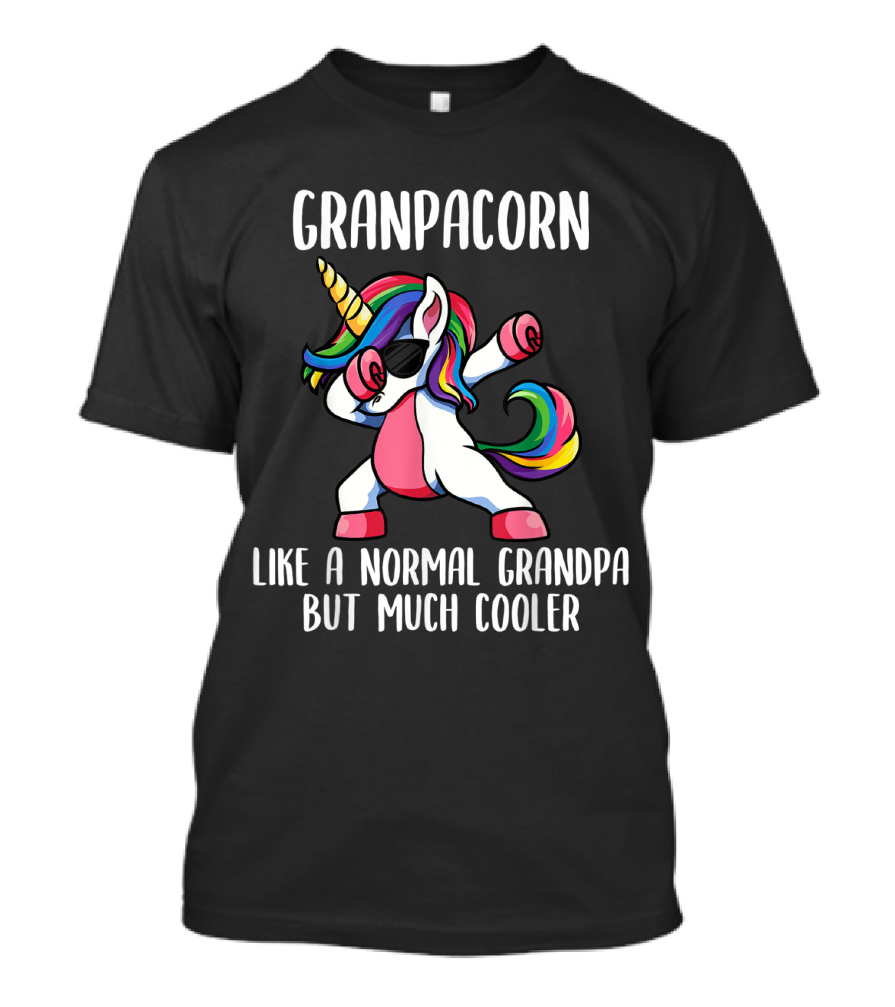 Granpacorn Like A Normal Grandpa But Much Cooler Mens Unicorn Grandpa Girl Birthday Party T-Shirt