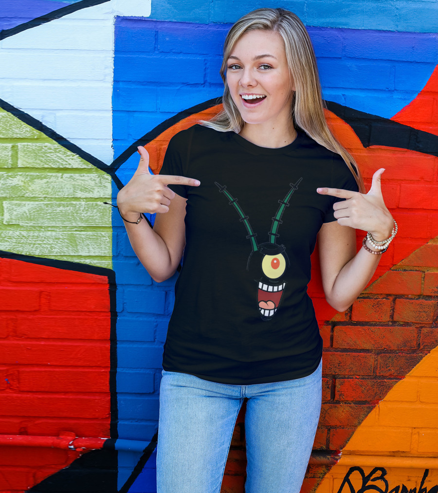 Plankton Cartoon Face Halloween Costume Group Idea T-Shirt