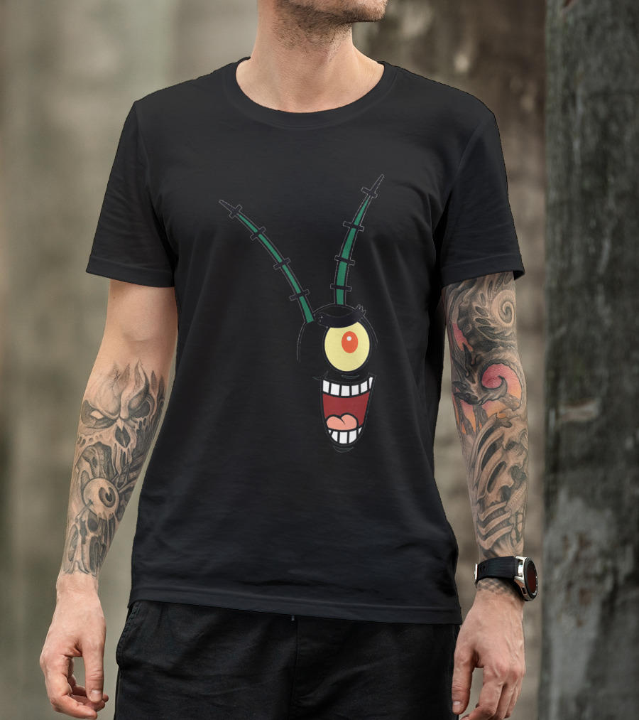 Plankton Cartoon Face Halloween Costume Group Idea T-Shirt
