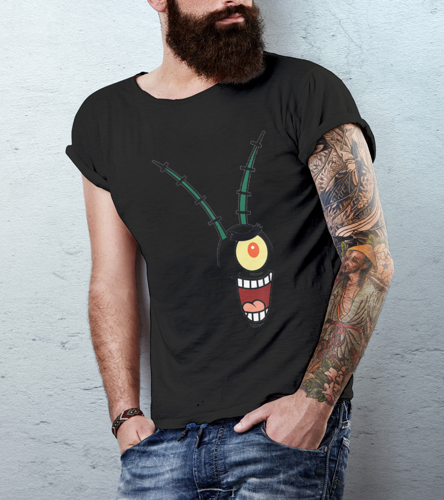 Plankton Cartoon Face Halloween Costume Group Idea T-Shirt