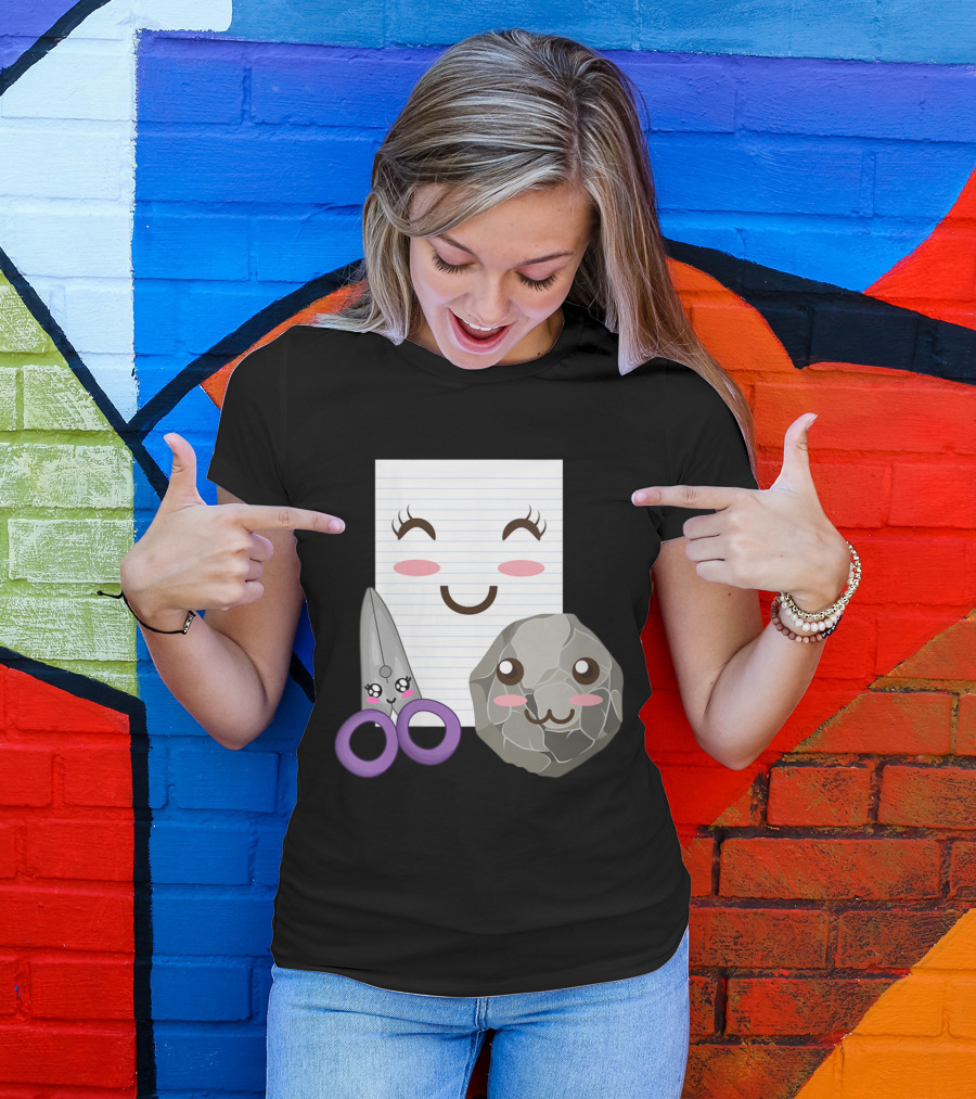 Rock Paper Scissors Kawaii Cute Group Costume Idea T-Shirt