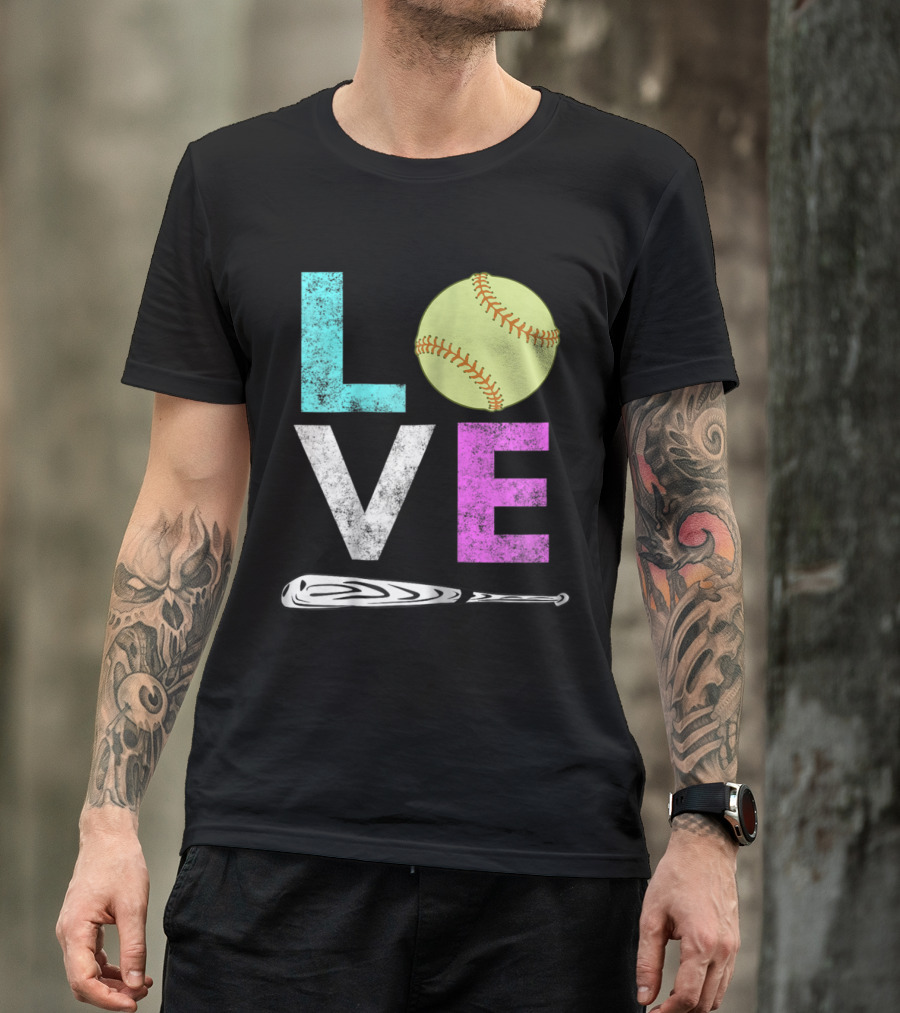 Love Softball Best Fun Birthday Girls T-Shirt