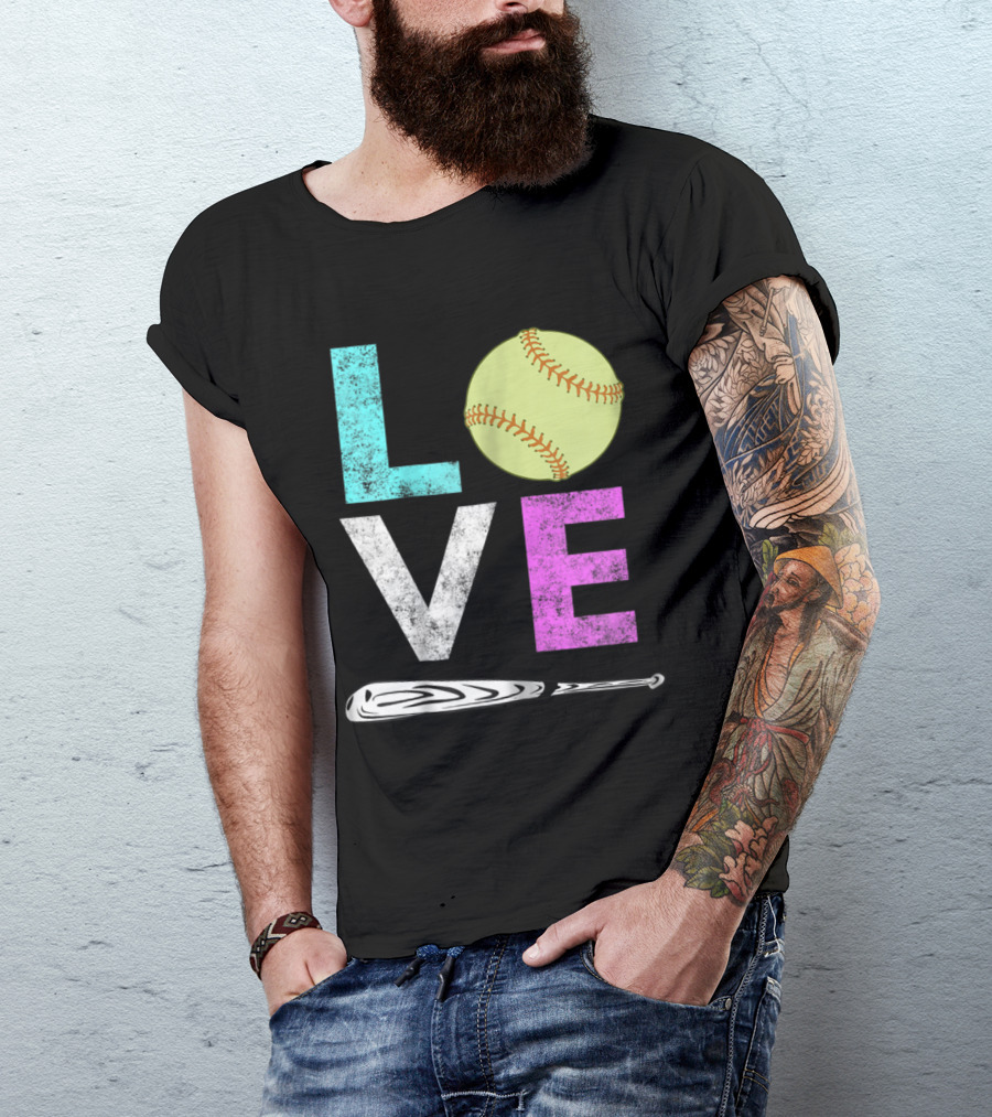 Love Softball Best Fun Birthday Girls T-Shirt
