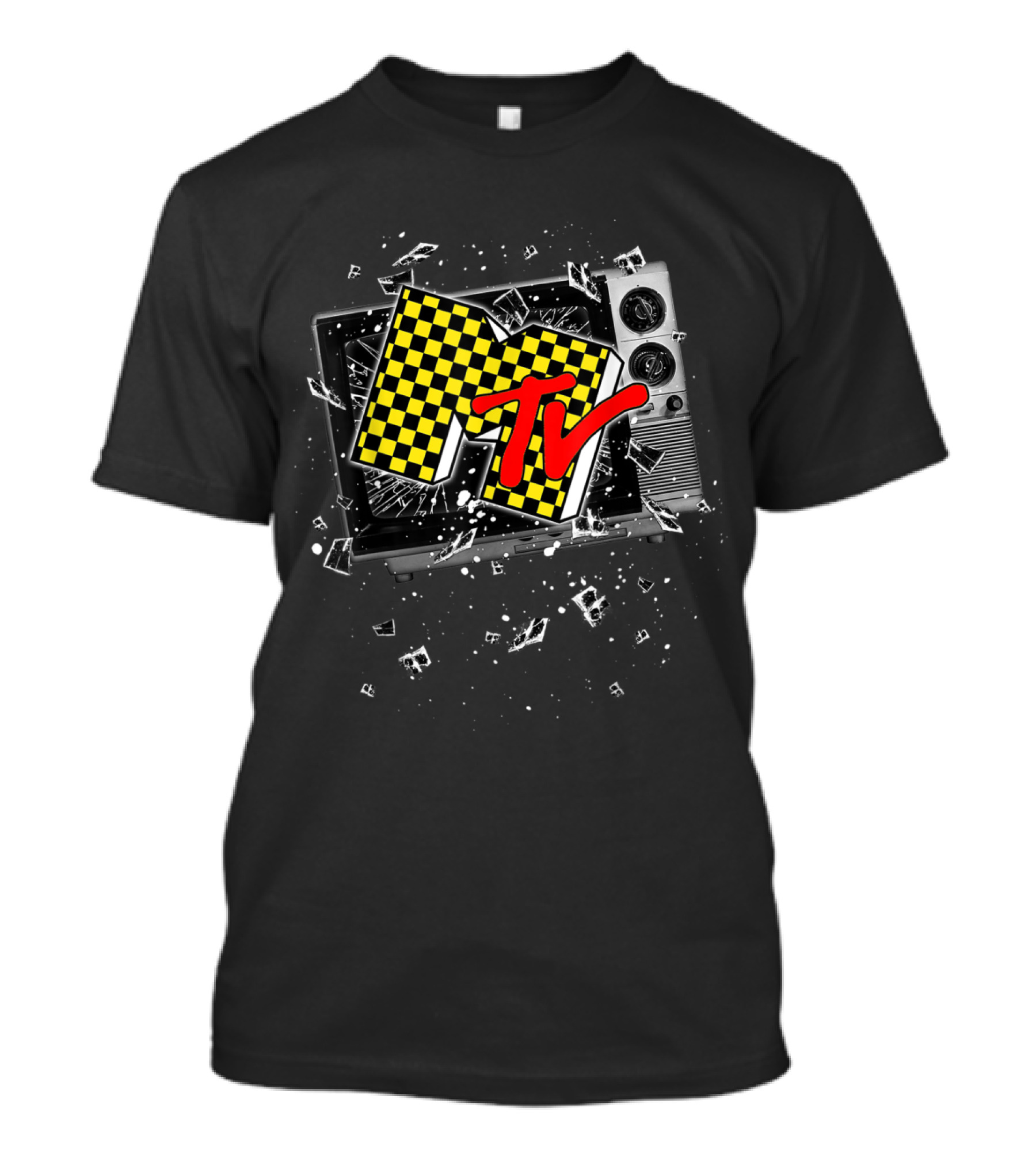MTV Checker Board Breaking TV Logo Burst T-Shirt