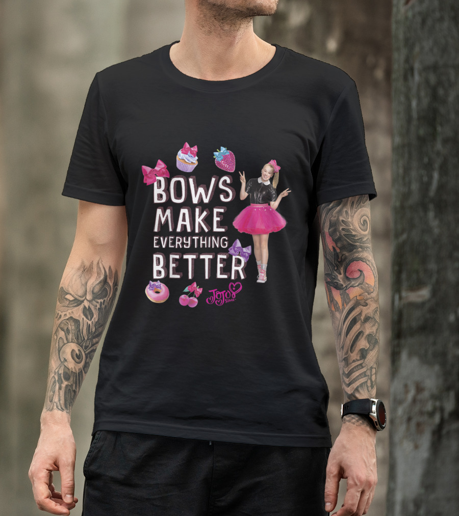 Bows Make Everything Better JoJo Siwa Nickelodeon Cupcakes Strawberries Donuts T-Shirt