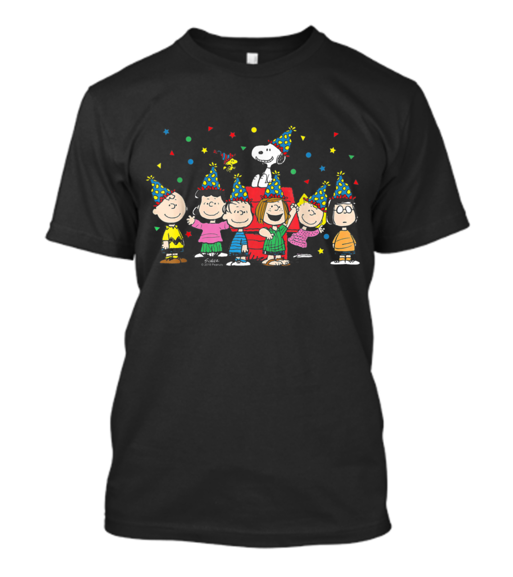 Snoopy Peanuts Party Celebration With Friends And Confetti T-Shirt