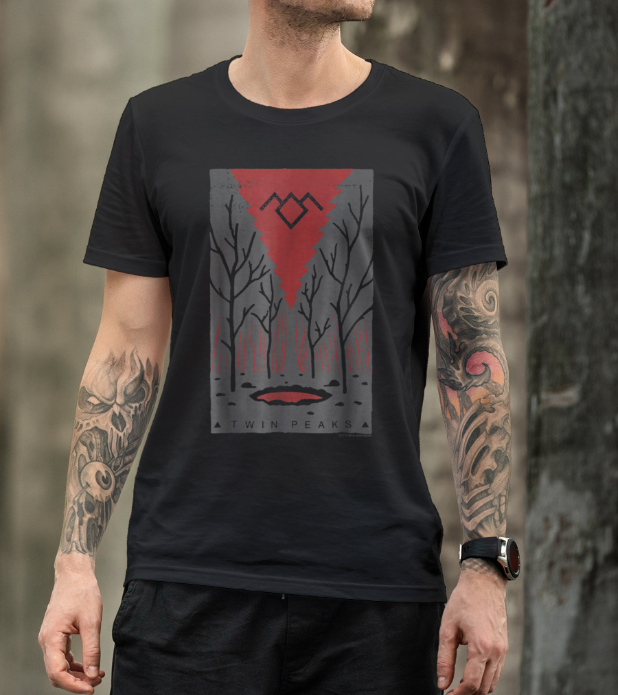 Twin Peaks Entrance Red Forest Abstract T-Shirt