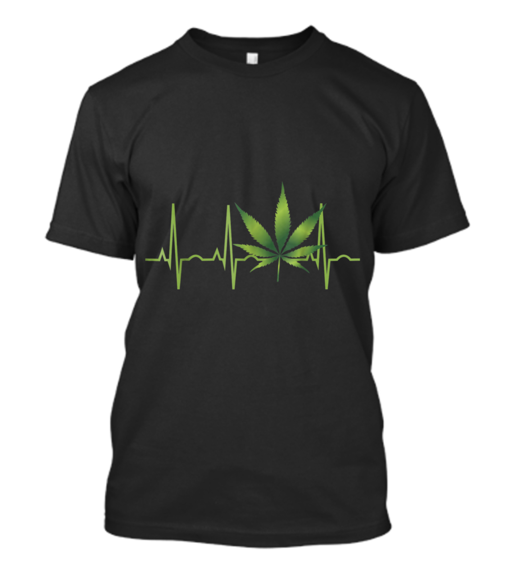 Weed Women Marijuana Leaf Heartbeat Cannabis T-Shirt