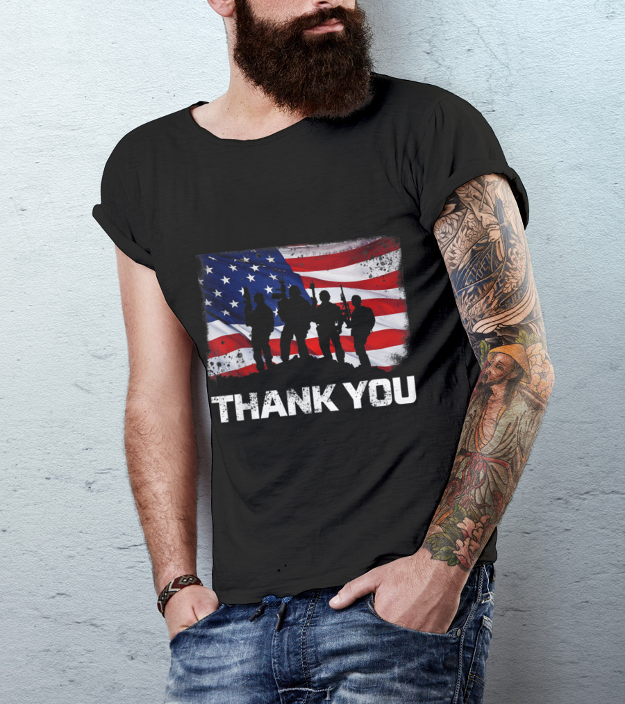 Thank You American Flag Patriotic T-Shirt