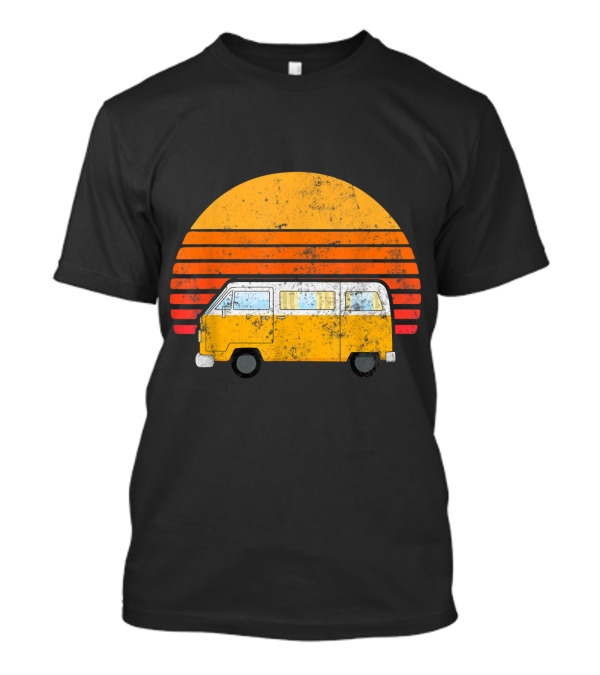 Vintage Hippie Van Road Trip Surf Vans Austin Texas Sunset T-Shirt
