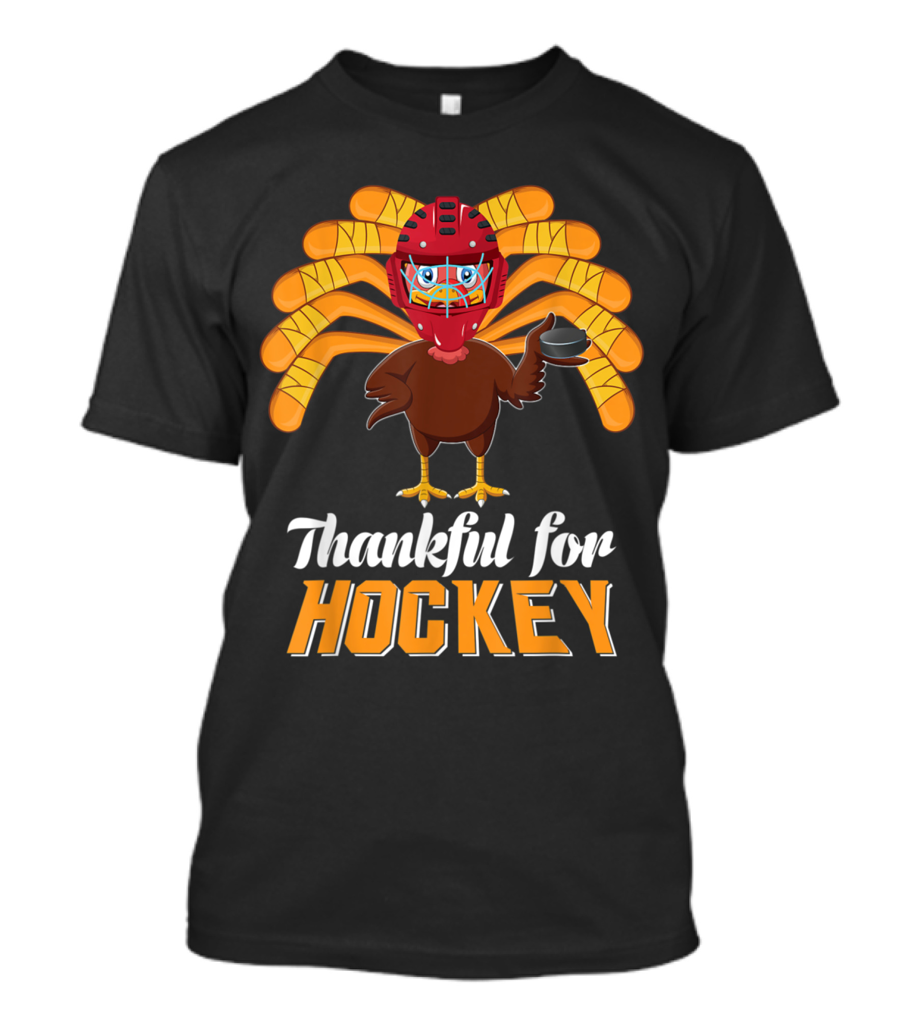 Thankful For Hockey Turkey Sport Love Thanksgiving Family T-Shirt