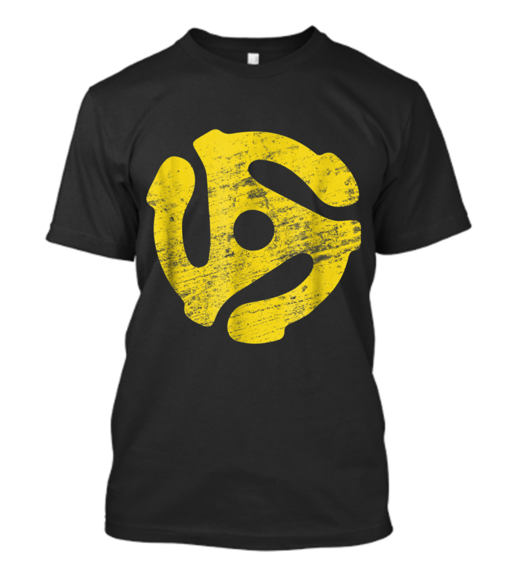 Vinyl Record 45 RPM Spindle Adapter Icon Yellow T-Shirt