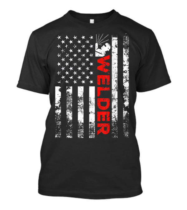 Welder American Flag Vintage USA Welding T-Shirt