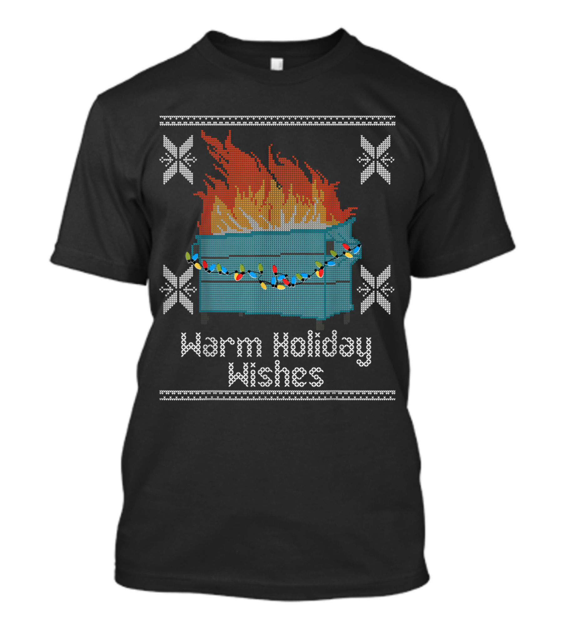 Warm Holiday Wishes Funny Ugly Christmas Dumpster Fire T-Shirt