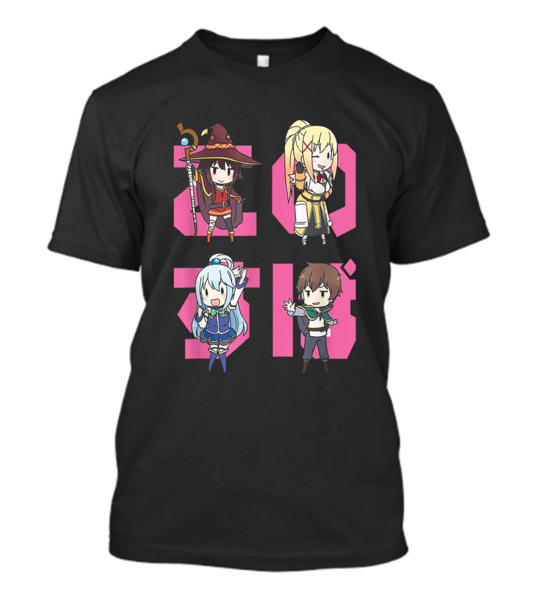 KonoSuba Chibi Megumin Darkness Aqua Kazuma Anthology T-Shirt