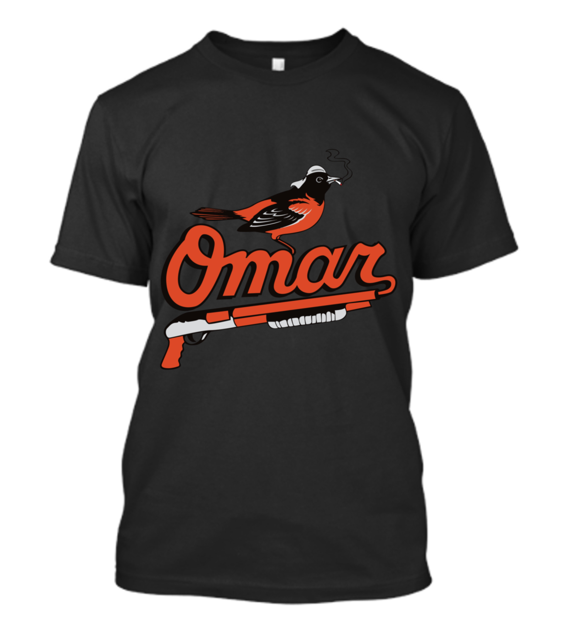 Omar Smoking Oriole Bird With Shotgun T-Shirt
