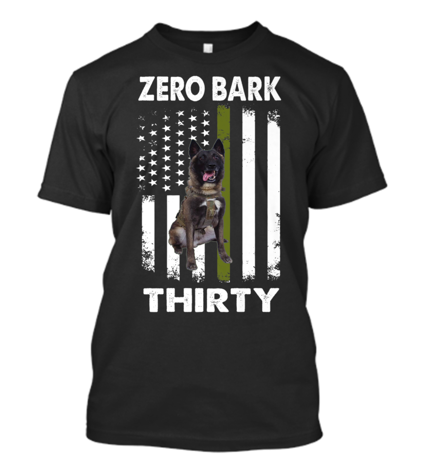 Zero Bark Thirty K9 American Military Dog USA Flag T-Shirt
