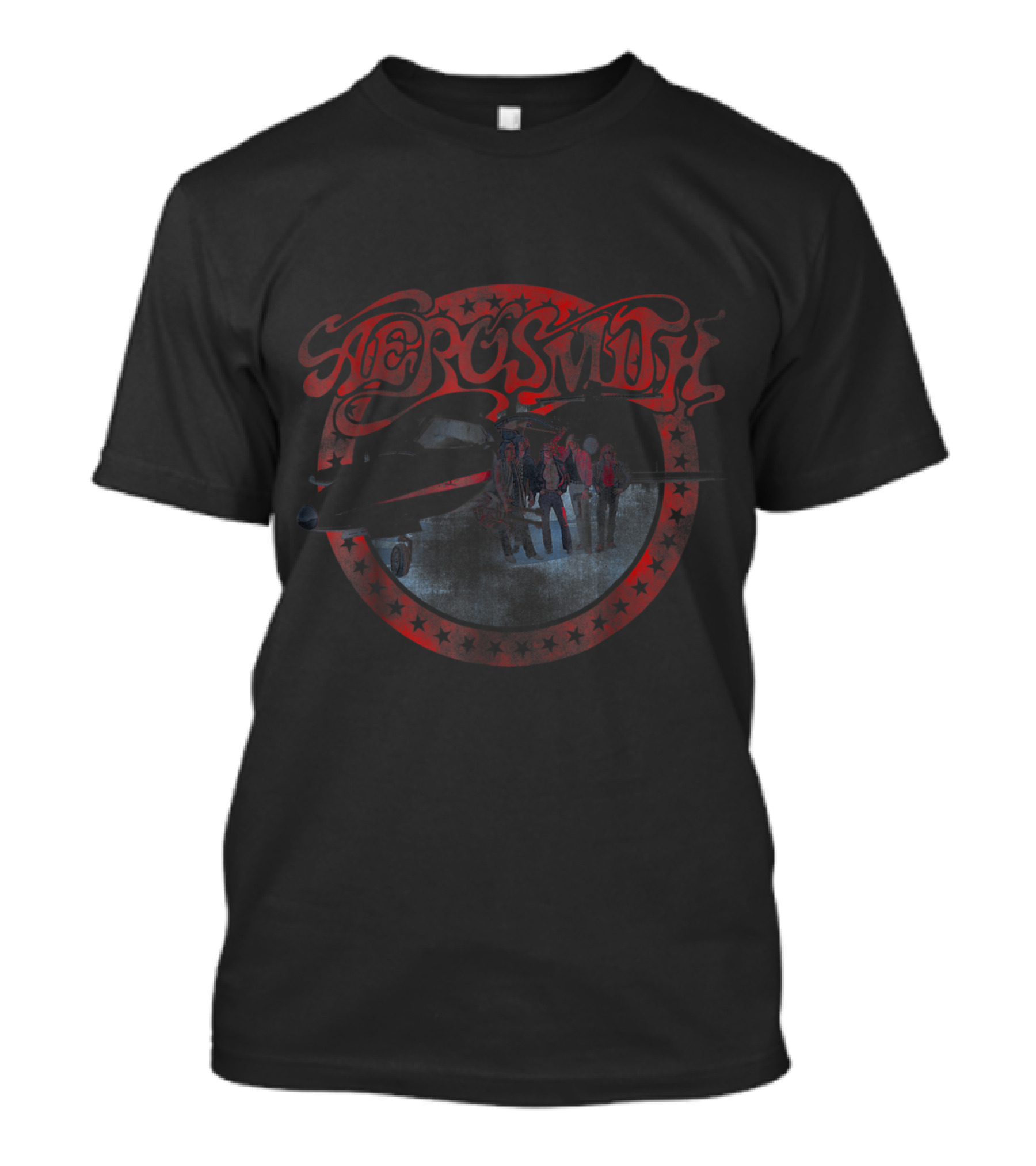 Aerosmith Vintage Airplane Rock Band Members Circle T-Shirt
