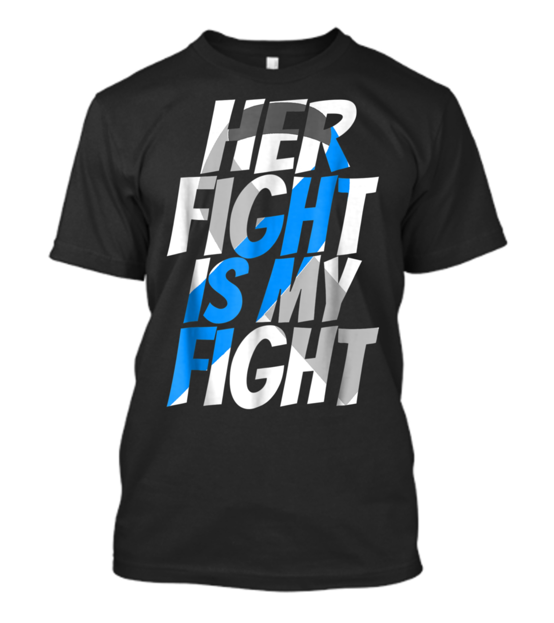 Her Fight Is My Fight Blue Ribbon Diabetes Type 1 Awareness Support HER T-Shirt