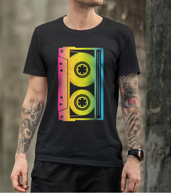Cassette Tape Retro Rainbow Colors T-Shirt