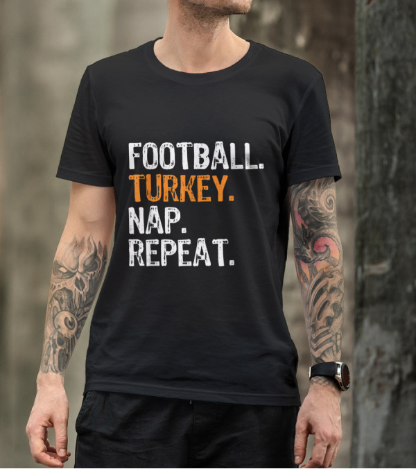 Football Turkey Nap Repeat T-Shirt