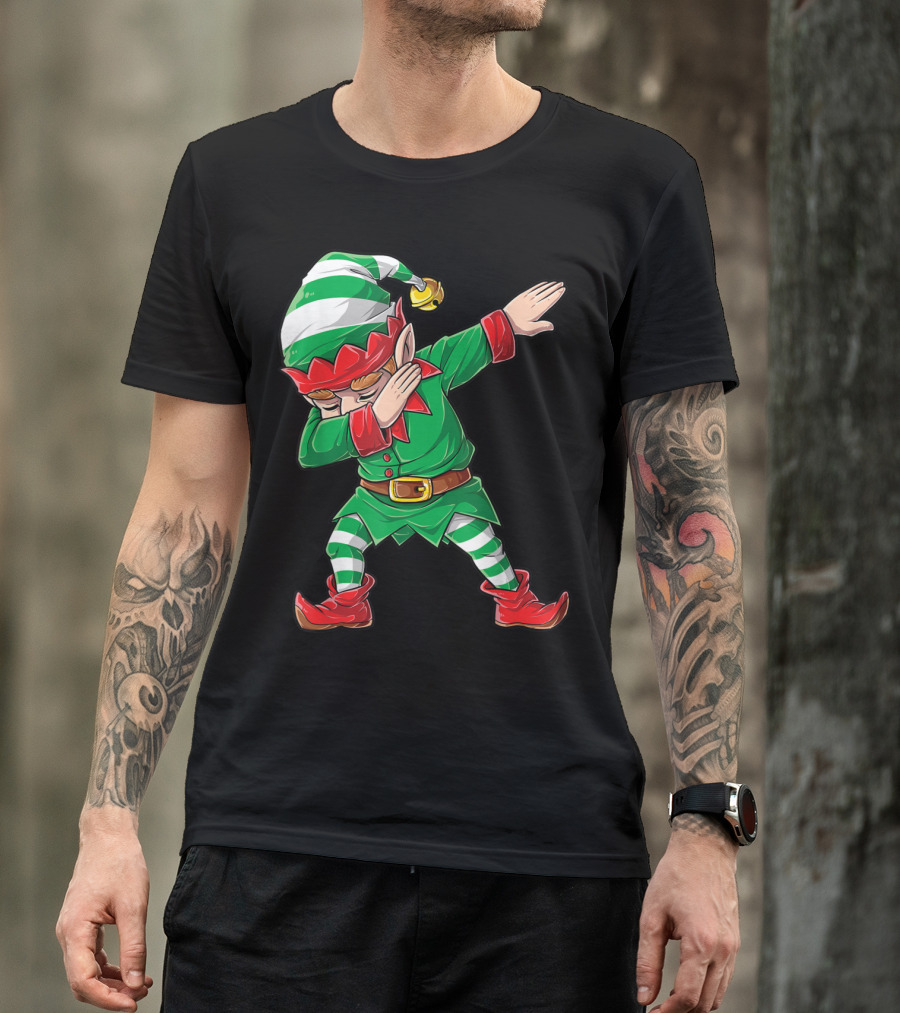 Christmas Dabbing Elf Squad Festive Dance T-Shirt
