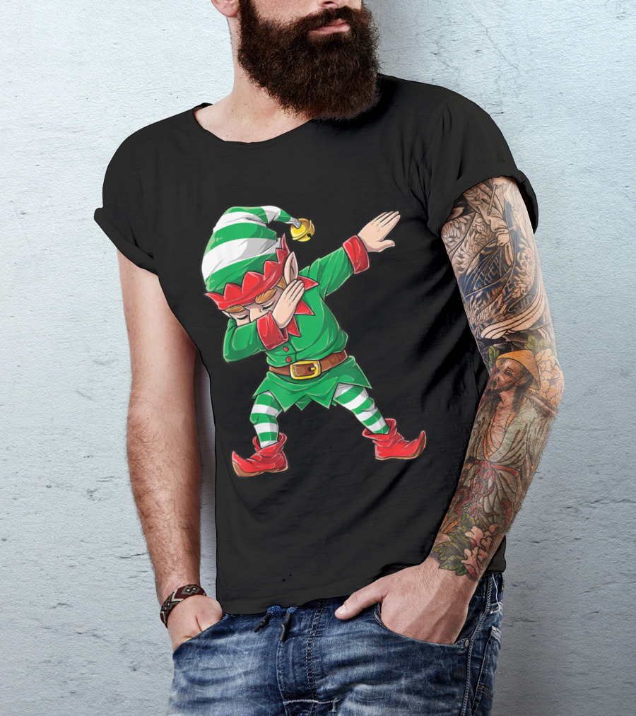 Christmas Dabbing Elf Squad Festive Dance T-Shirt