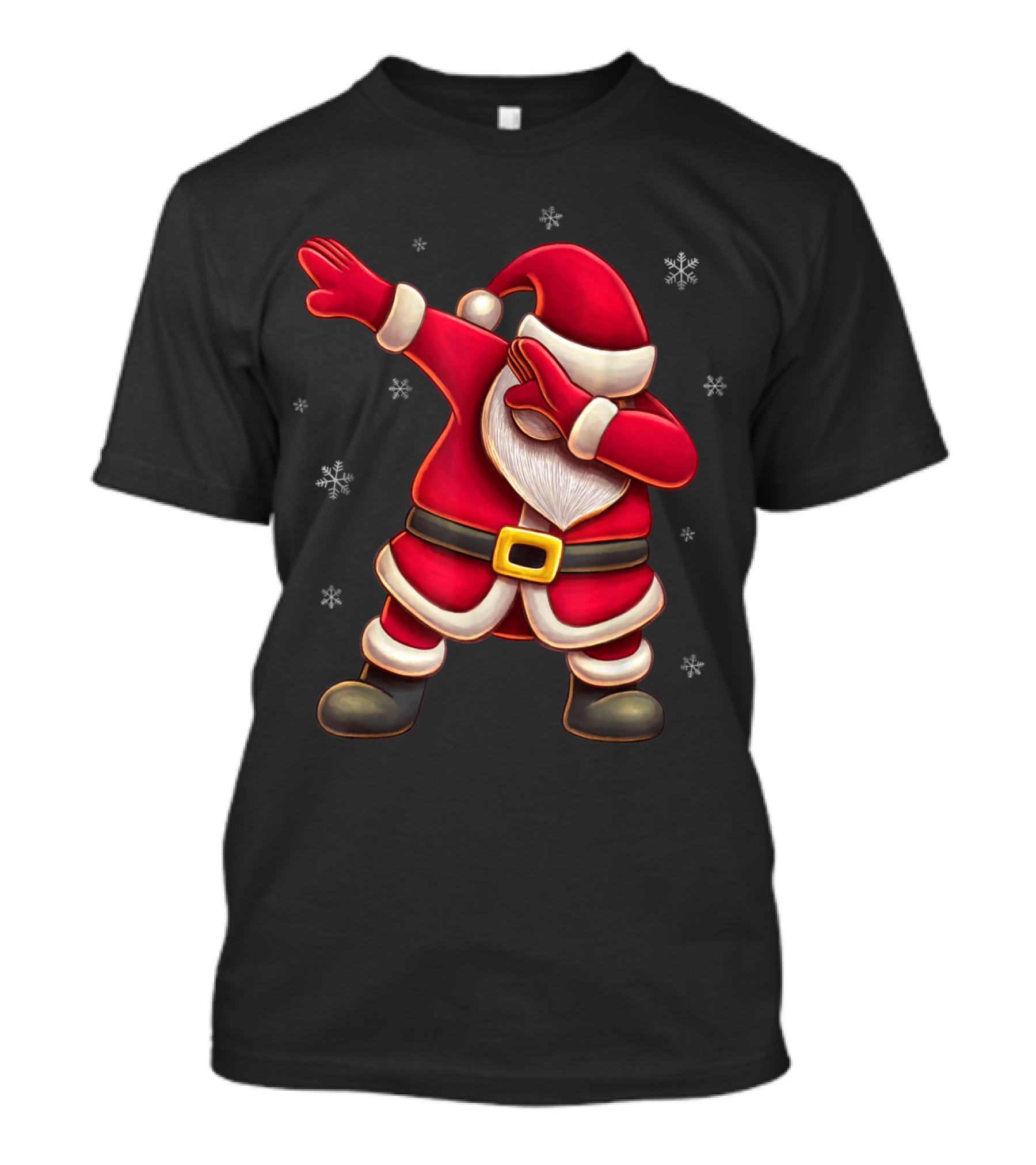 Dabbing Santa Cute Santa Claus Dab Christmas Snowflakes T-Shirt