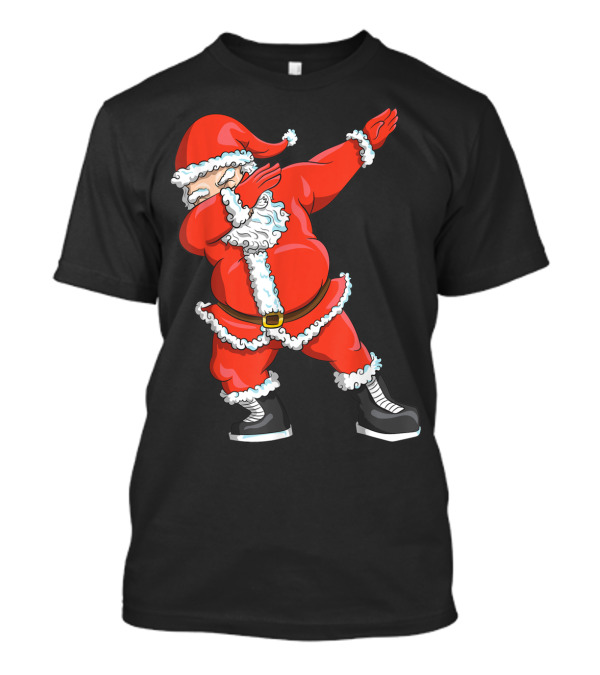Dabbing Santa Claus In Skating Boots Holiday Humor T-Shirt