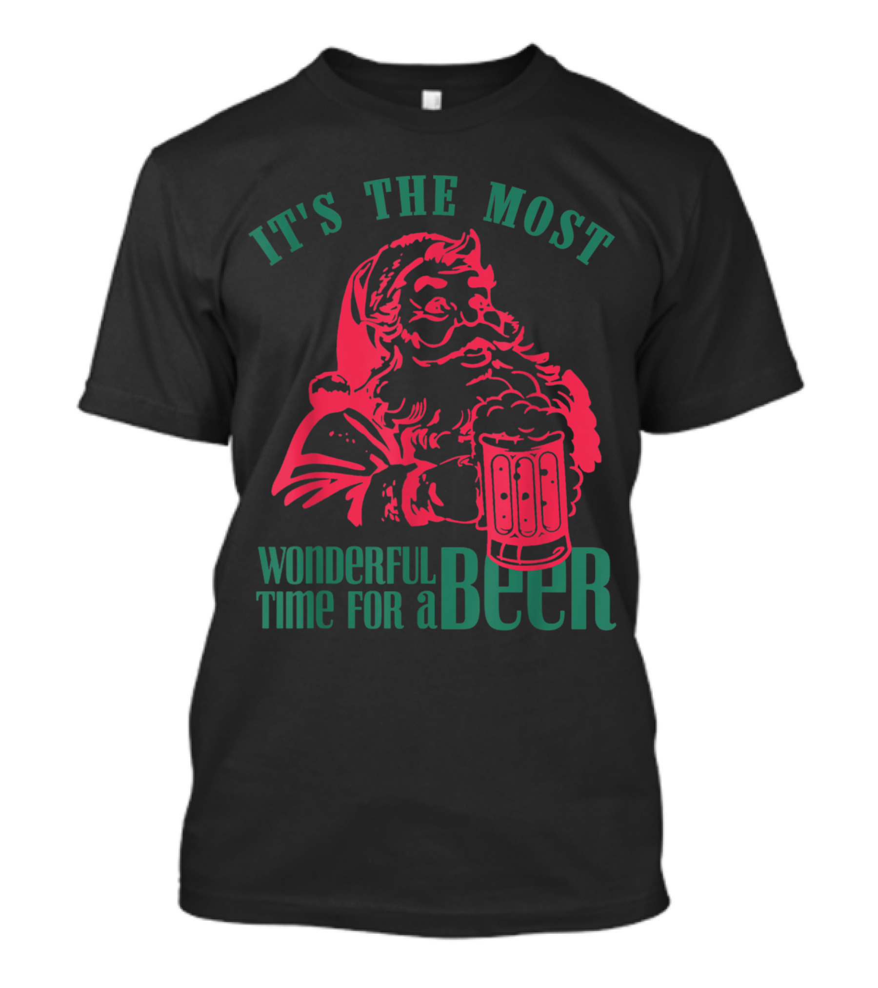 It's The Most Wonderful Time For A Beer Santa Drinking Beer T-Shirt