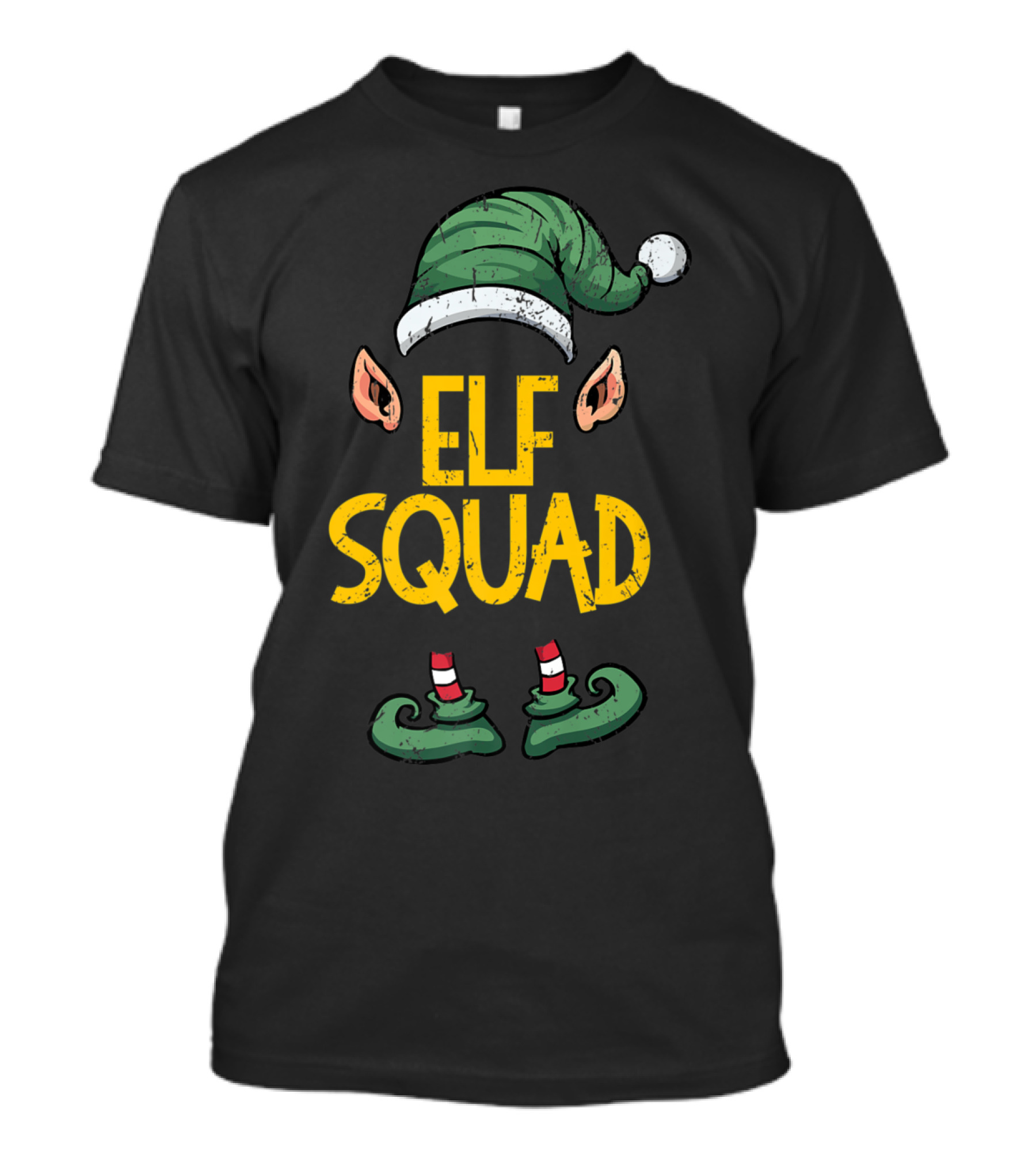 Elf Squad Santa Claus Christmas Hat And Shoes T-Shirt