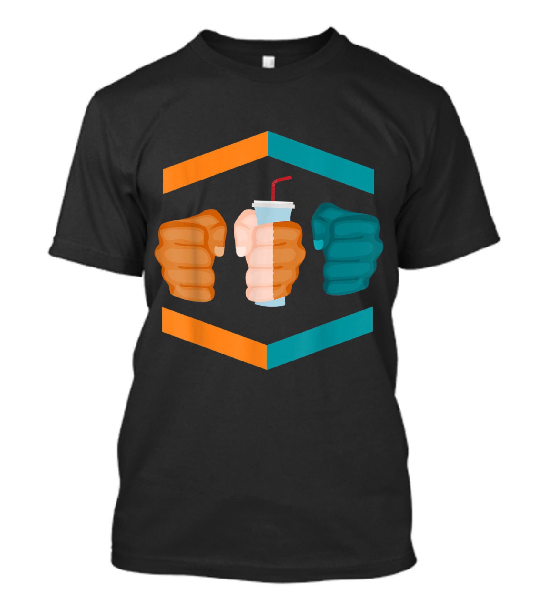 3 Piece And A Soda Miami Florida Gamebred MMA Fighter Fists Hexagon T-Shirt
