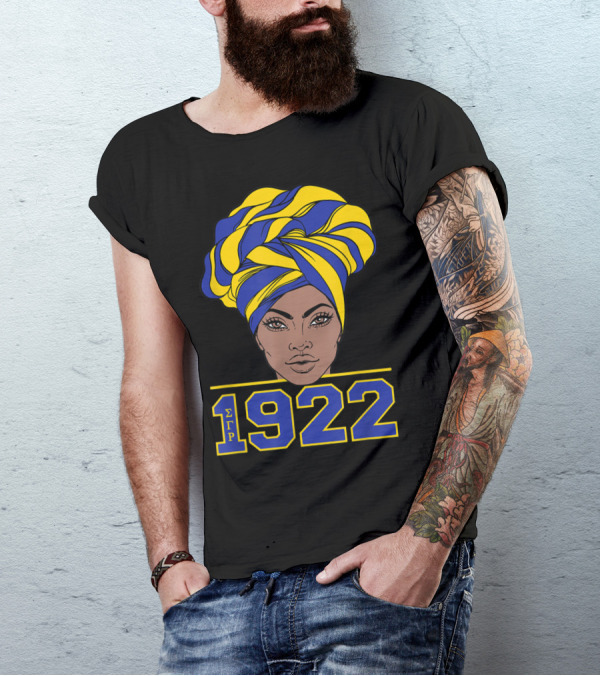 Sigma Gamma Rho 1922 African Pretty Girl Hair Turban T-Shirt