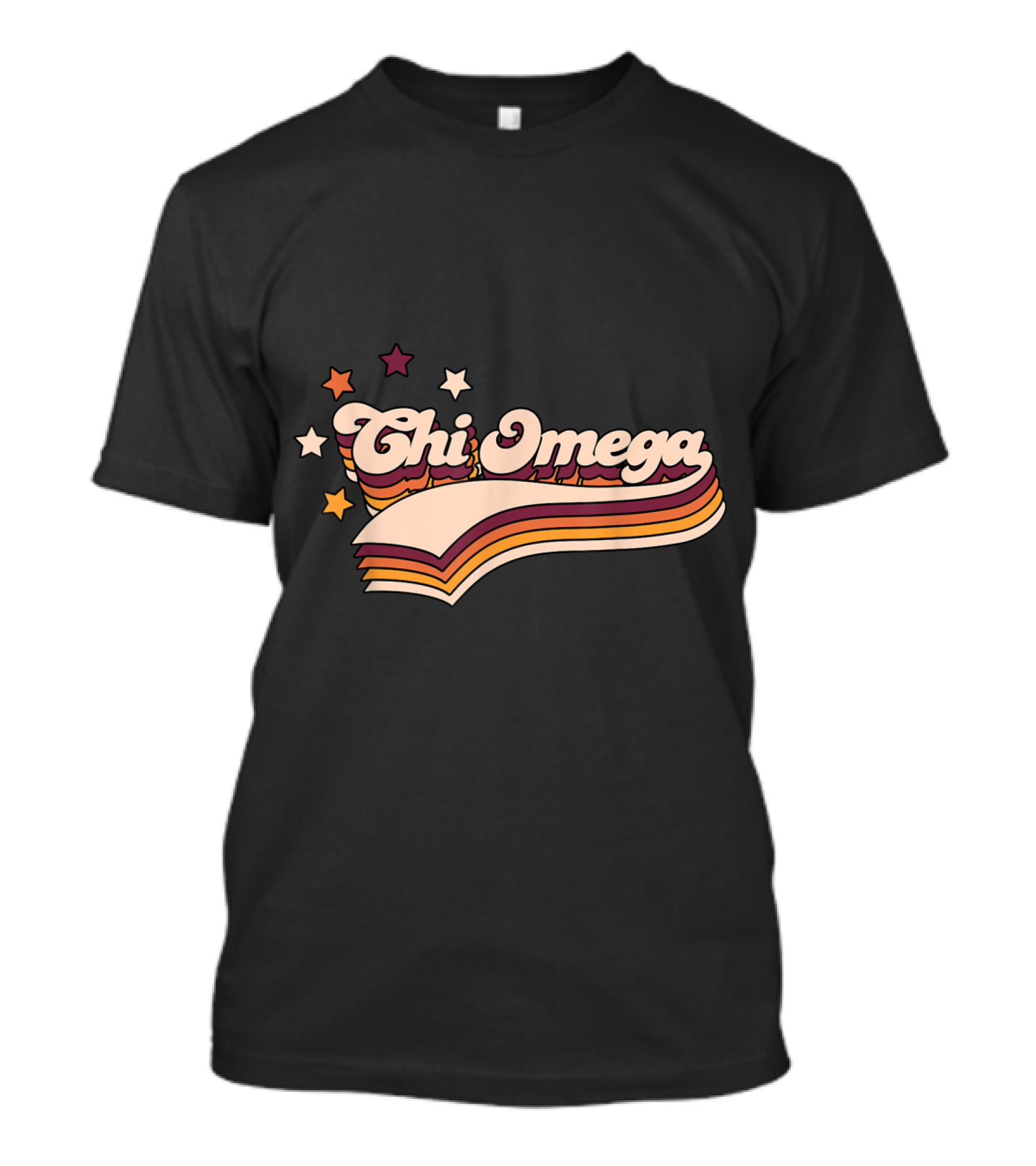Chi Omega Sorority Vintage Greek Retro Stars T-Shirt