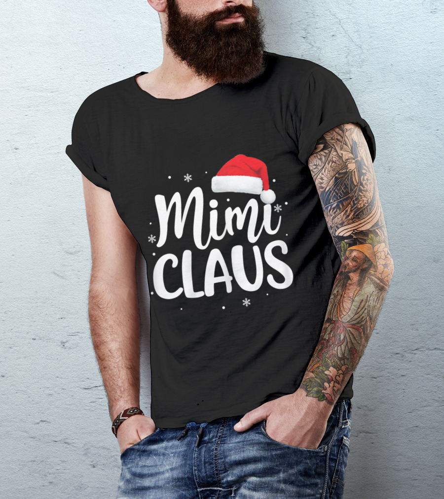 Mimi Claus Christmas Santa Hat Family Holiday T-Shirt