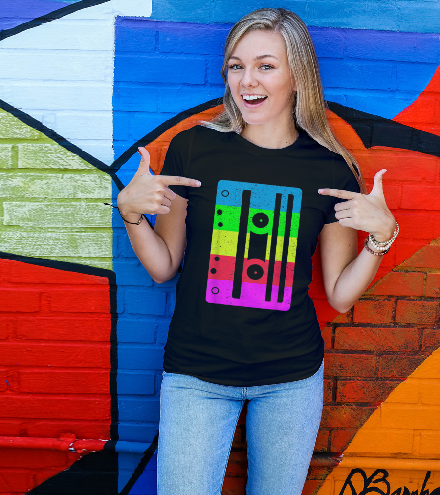 Cassette Tape Rainbow Stripes For Lovers T-Shirt
