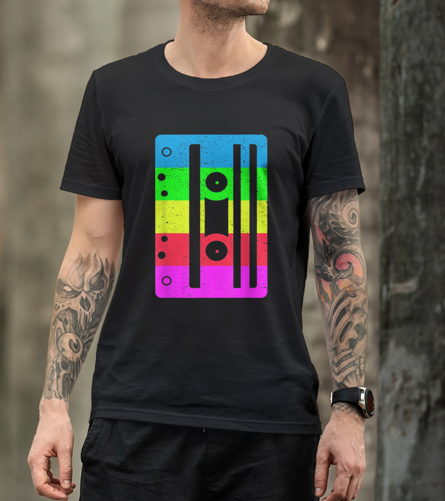 Cassette Tape Rainbow Stripes For Lovers T-Shirt