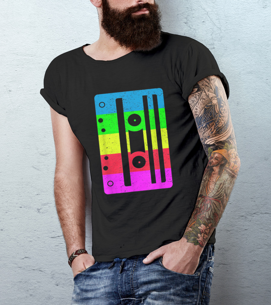Cassette Tape Rainbow Stripes For Lovers T-Shirt